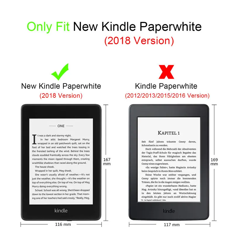 Ультра тонкий PU кожаный чехол для Amazon Kindle Paperwhite 2018 защитный чехол для нового Kindle paperwhite 4 2018 чехол для электронной книги