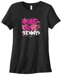 Тонкий Для женщин Live Love Tenniser футболка игровой набор матч ракетки панк Kawaii Для женщин футболка футболки китайский Стиль