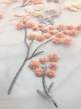

yaking-3.1708 embroidered Mesh Tulle fabric Factory price sequins Nigerian lace fabrics