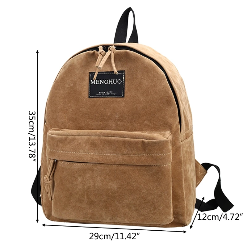 

School Bag Travelling Vintage Suede Ipad Letter Labeling Backpack Large Capacity High Quality School Backpack