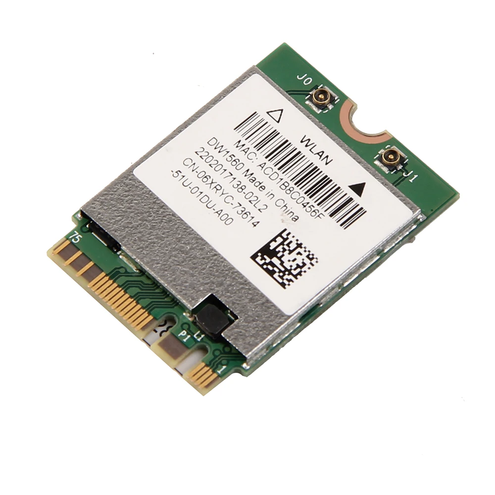 

BCM94352Z 802.11a/b/g/n/ac WLAN & Bluetooth 4.0 M.2 NGFF Mini Card, D P/N DW1560