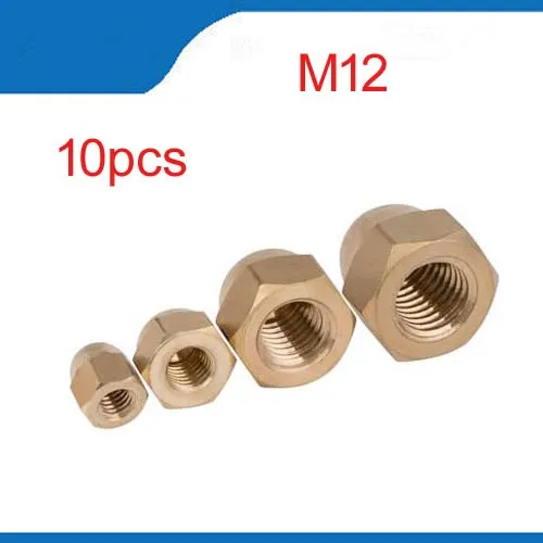10pcs DIN1587 Acorn Nuts M12 Copper Bronze Brass Cap Nut Acorn Dome Head Hex Nuts M12brass cap