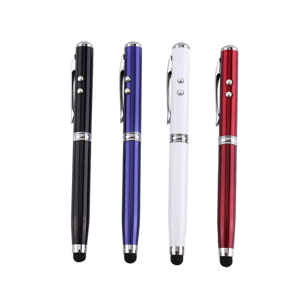 

4 in 1 Touch Screen Capacitive Ballpoint Pens With Laser Pointer And LED Light For Apple Android Phone Tablet Universal 2018
