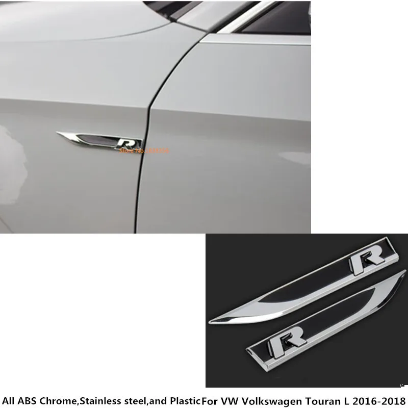 

Car body ABS chrome Front Machine Side Fender Vents Air Outlet rim moulding 2pcs For VW Volkswagen Touran L 2016 2017 2018 2019