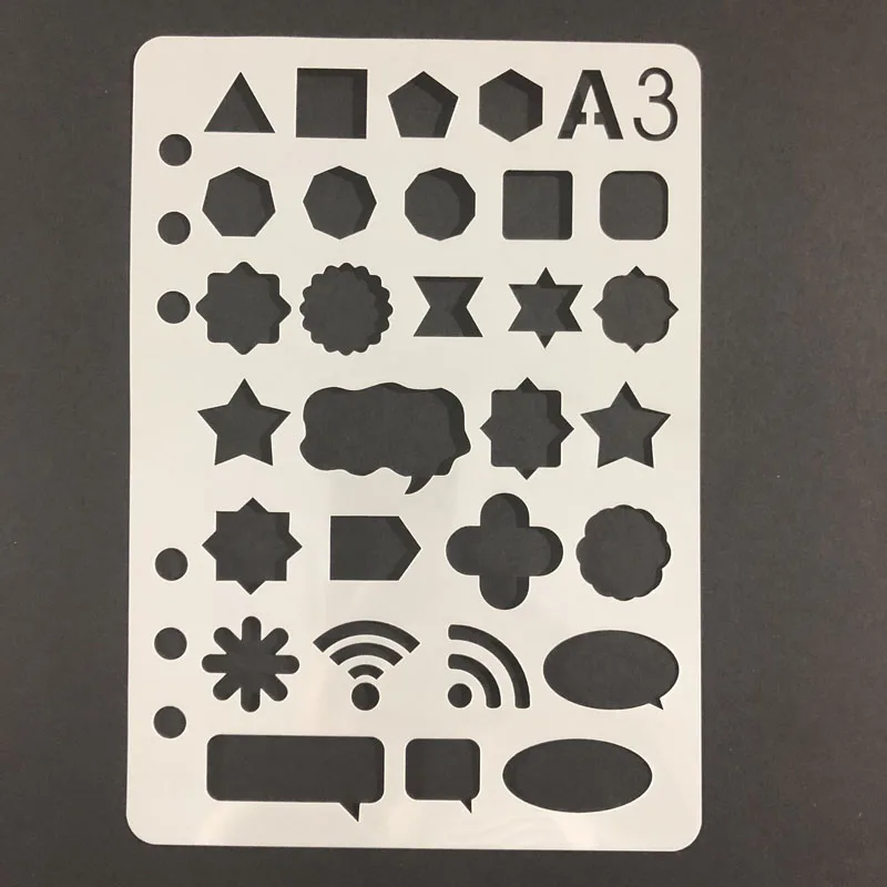 

Dialog Box Stencils WIFI Sign Hollow Template for Journal Diary Organizer Scrap Book Novelty Design A5 Size Geometric Figure