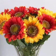 Искусственные Подсолнухи, искусственные цветы, шелковые цветы, искусственные растения для свадьбы, вечерние украшения для дома