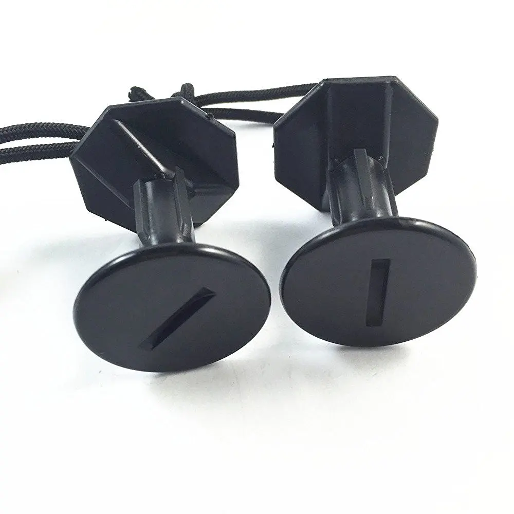 6 PCS Durable Plastic Bodyboard Surfboard Leash Plugs Bodyboard Plug With Cord String Accessories Black 