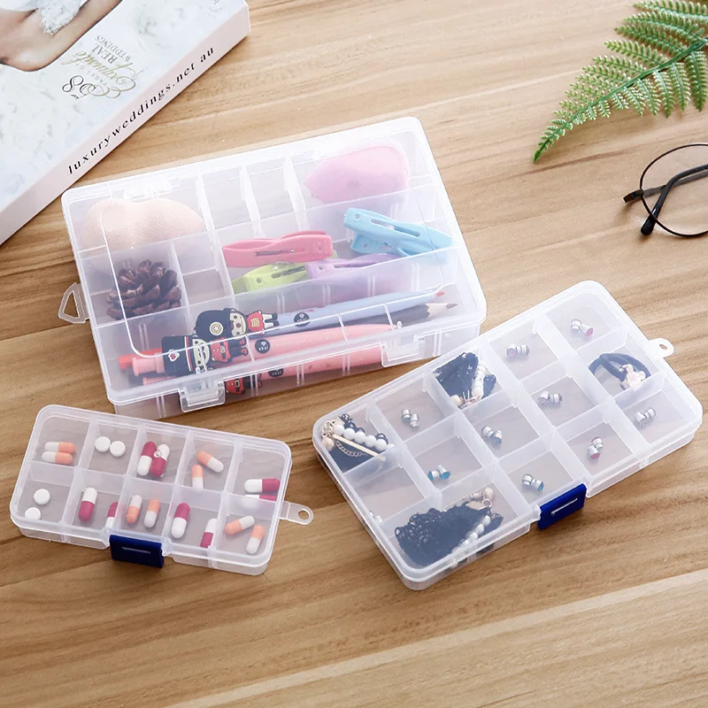 

Multi-transparent Plastic Tablet Jewelry Storage Box Makeup Organizer Cosmetics First Aid Kit Container Casket Drawer Assemble