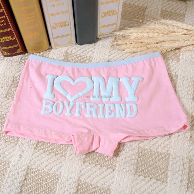 "I Love My Boyfriend" Printed Hipster Characteristic Women Pantied