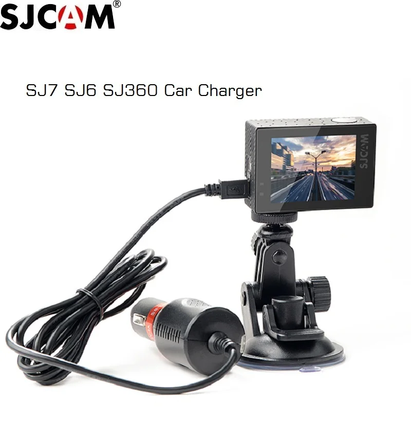

2019 Original SJCAM Car Charger Mount Suction Cup Bracket for SJ6 Legend SJ7 Star SJ360 Action Sports Camera Accessories