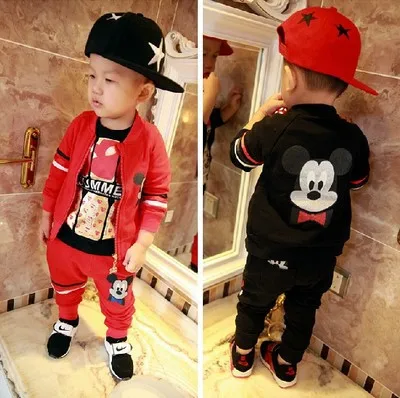 

2017 Hitz Children Sets boys and girls cartoon jacket +  harem pants suit