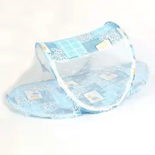 Портативная детская кроватка Складная москитная сетка Подушка Матрас летняя для младенцев малышей от комаров, из полиэфира сетка для кроватки синяя сетка