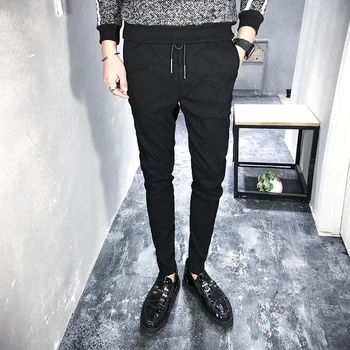 

Spring Men Pants Hip Hop Casual Men's Joggers Plus Size 2018 Streetwear Slim Fit Harem Pant Boys Mid Waist Trousers Man Black
