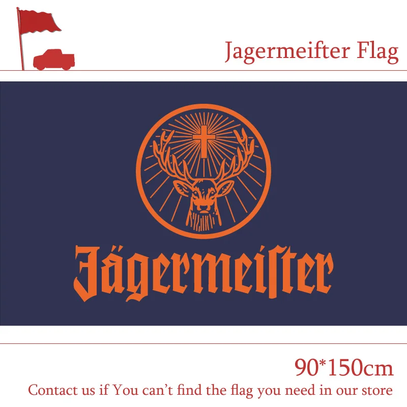 

Free shipping Polyester 90x150cm 3x5ft Jagermeifter Flag For Bar Home Party