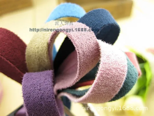 10mm Solid Color Micro Flannelette Suede fabric cloth DIY Hair bowknot accessories material Satin Ribbon 5pcsLot_5