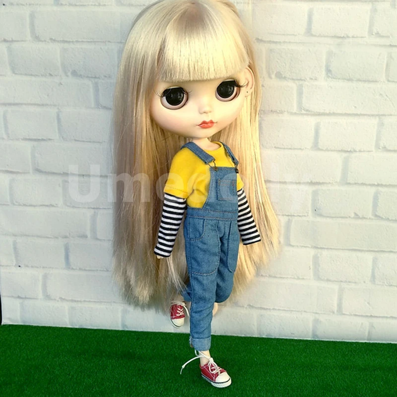 1 шт. Кукла Барби одежда футболки комбинезоны для Blyth, Azone S, Licca, OB24, Obitsu 27 Кукла Одежда Комбинезон аксессуары