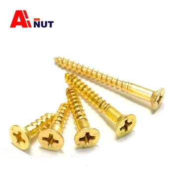 

m3 m4 m5 m6 brass self tapping screw , cross countersunk head self tapping bolt , anti rust brass fasteners