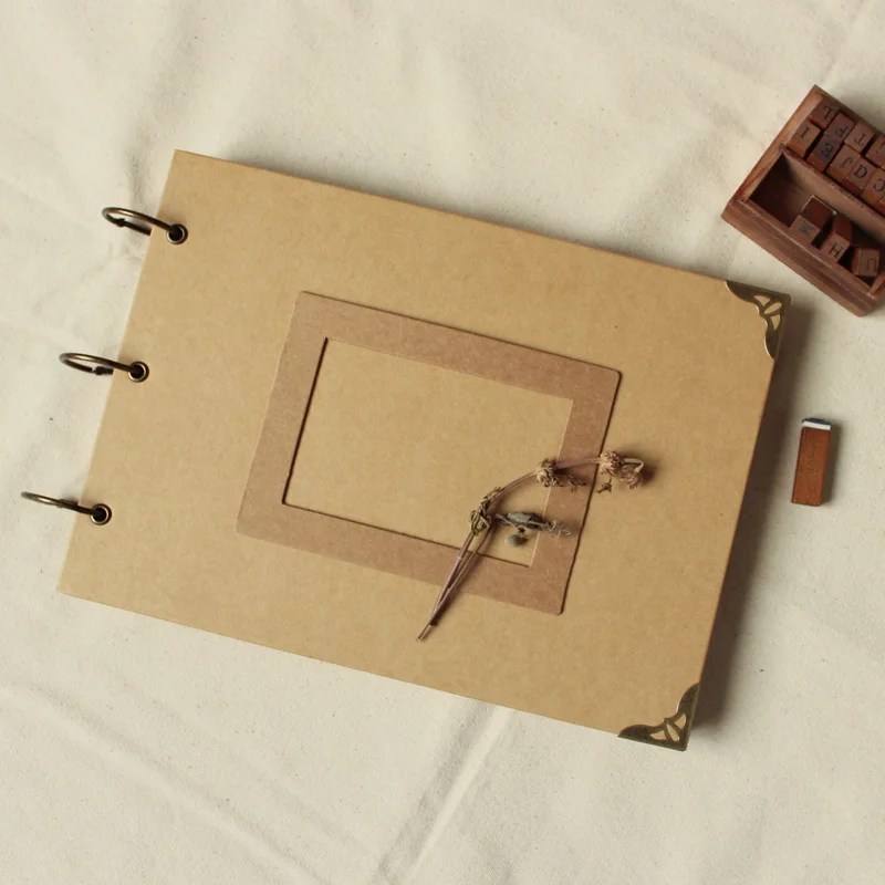 

56 pages//Wedding Guest Book// Kraft Scrapbook Album // Photo Album //A4 ring binder Photo Album Kraft scrapbook