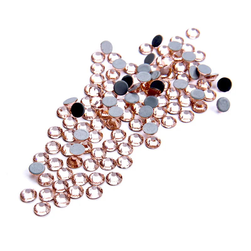 144Pcs Ss20 Hot Fix Rhinestones Flat back Glass Stone Strass Iron On Crystal Fabric Garment hotfix wedding Clothes Shoes Jewelry - Цвет: PEACH