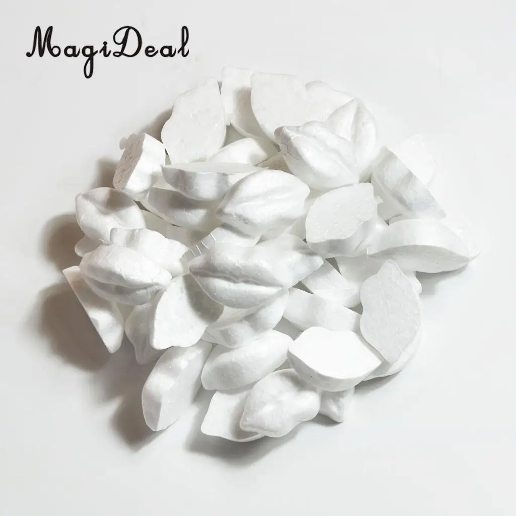 MagiDeal 50pcs Lip Shape Polystyrene Styrofoam Foam Ornaments for Kids DIY Craft 30x50mm