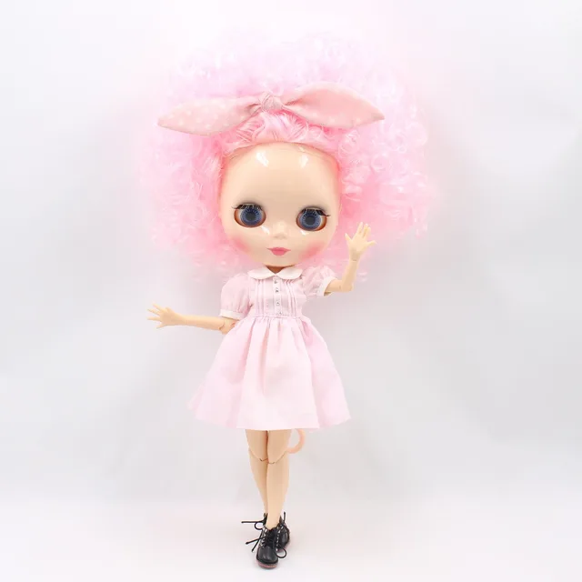 ICY DBS Blyth doll middie doll 1/6 bjd 1/8 bjd sister family curly hair afro hair 30cm 20cm girl gift toy 5