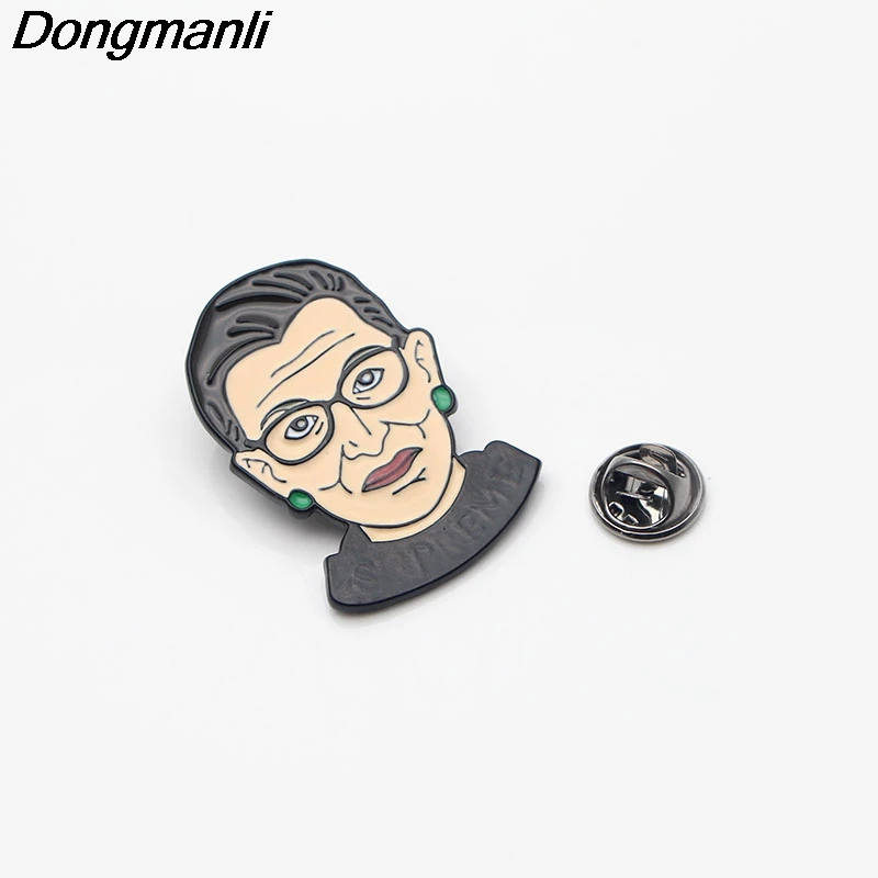 P2992 Dongmanli 20 шт./партия Ruth Bader гинсбург Feminism металлическая Глянцевая заколка и броши для женщин Мужская булавка для лацкана