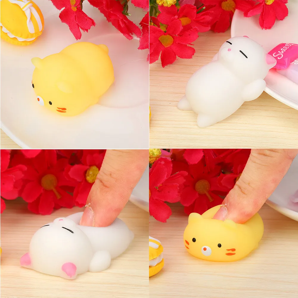 Мини Mochi Squishy милый кот Антистресс мяч Сжимаемый снятие стресса Забавный подарок