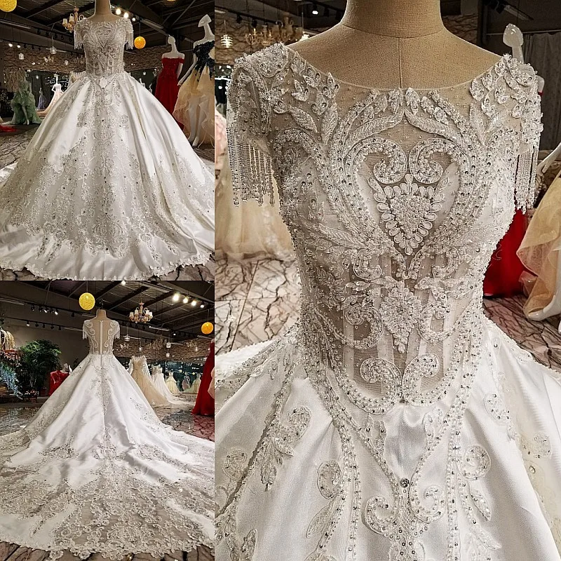2018 Vestido De Noiva белое высококачественное Модное бальное свадебное платье с жемчугом