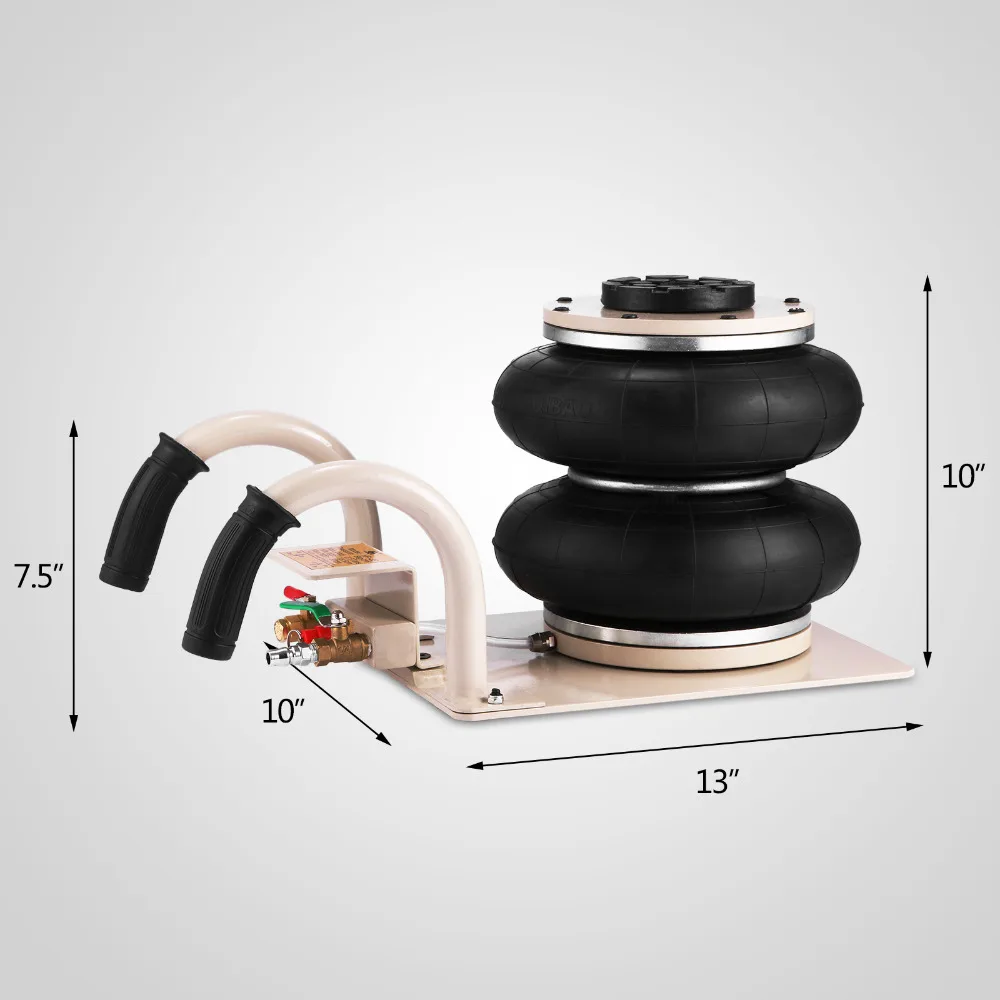 Пневматический воздушный домкрат высотой 12 дюймов, 2 тонны, двойной воздушный домкрат с грузоподъемностью 5500LBS