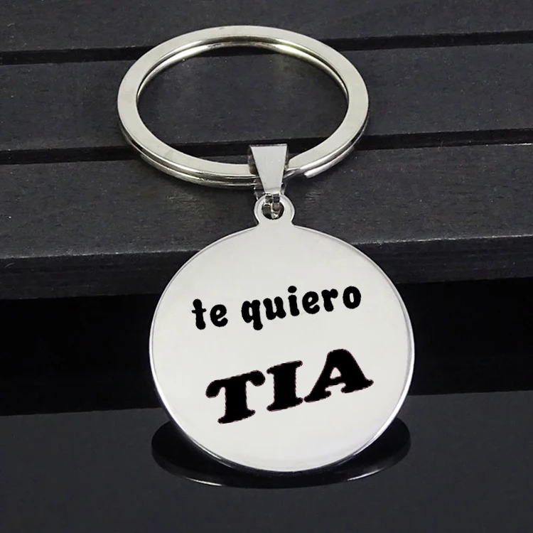 "Te quiero TIA" брелок Новое поступление письмо диск для женщин украшения тетя Прямая YP6978