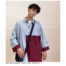 Privathinker, японская Мужская Повседневная рубашка, уличная,, мужские рубашки, повседневные, большие, корейские, мужские, с карманами, высокое качество, летняя рубашка