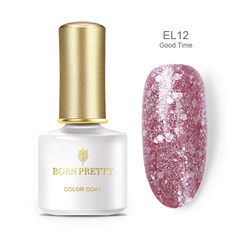 BORN PRETTY розовый золотистый Гель-лак блеск замочить от УФ-гель цвет Верхнее покрытие длительный DIY лак для нейл-арта лак - Цвет: 6ML BP-EL24