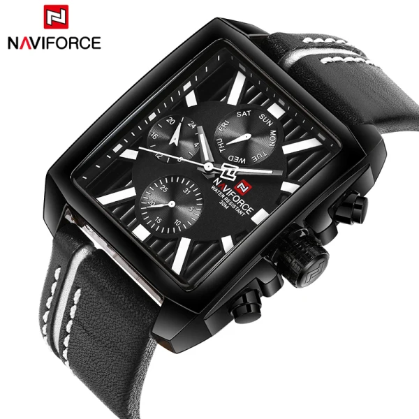 Мужские часы NAVIFORCE, люксовый бренд, мужские военные часы, модные мужские спортивные кварцевые часы, мужские деловые часы, Relogio Masculino - Цвет: Black White