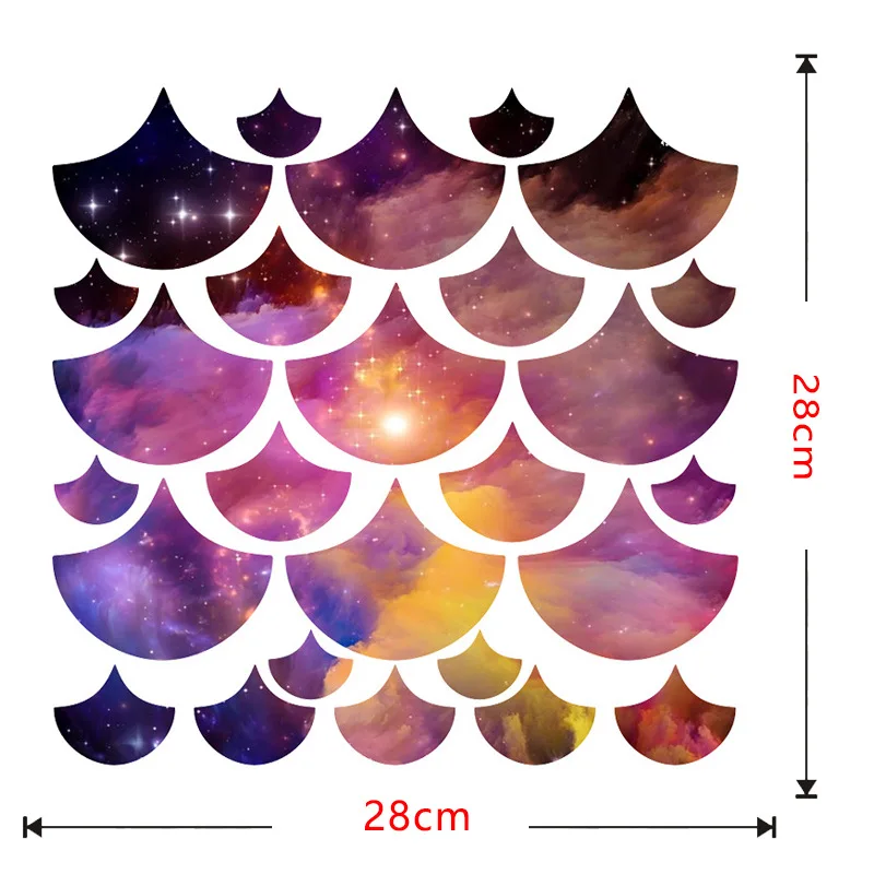 Скандинавский стиль Ins креативные звездное небо хвост русалки наклейки на стену Забавный мультфильм DIY настенные наклейки детские комнаты или спальни домашний декор - Цвет: GBW9004