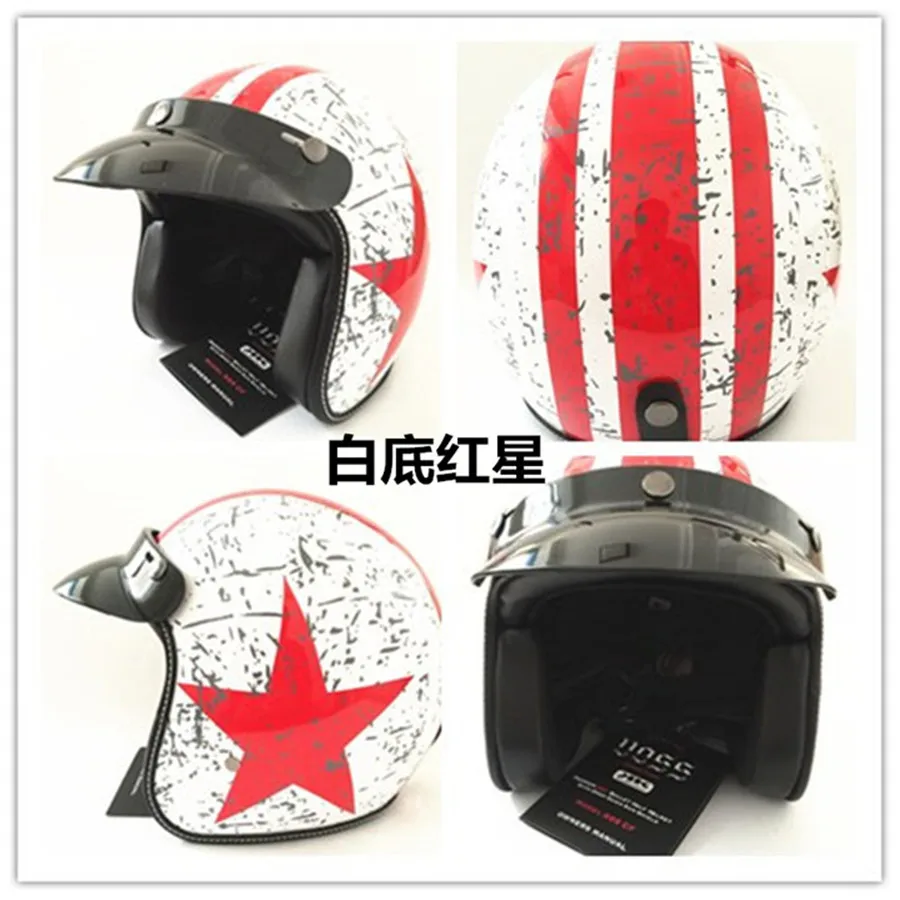 

Motorcycle helmet capacetes Open face half motocross helmet Vintage Halley Helmet Classic Motorcycle Jet Pilot Helmet