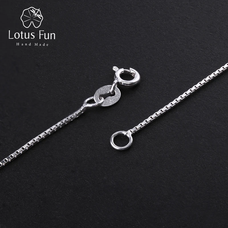 

Lotus Fun Real 925 Sterling Silver Chain Fine Jewelry High Quality Classic Design Box Necklace Chain for Women Acessorio Collier