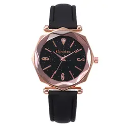 Новые модные брендовые розовые золотые кожаные женские наручные часы повседневные кварцевые наручные часы reloj mujer