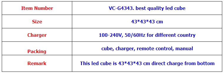 43cm led cube