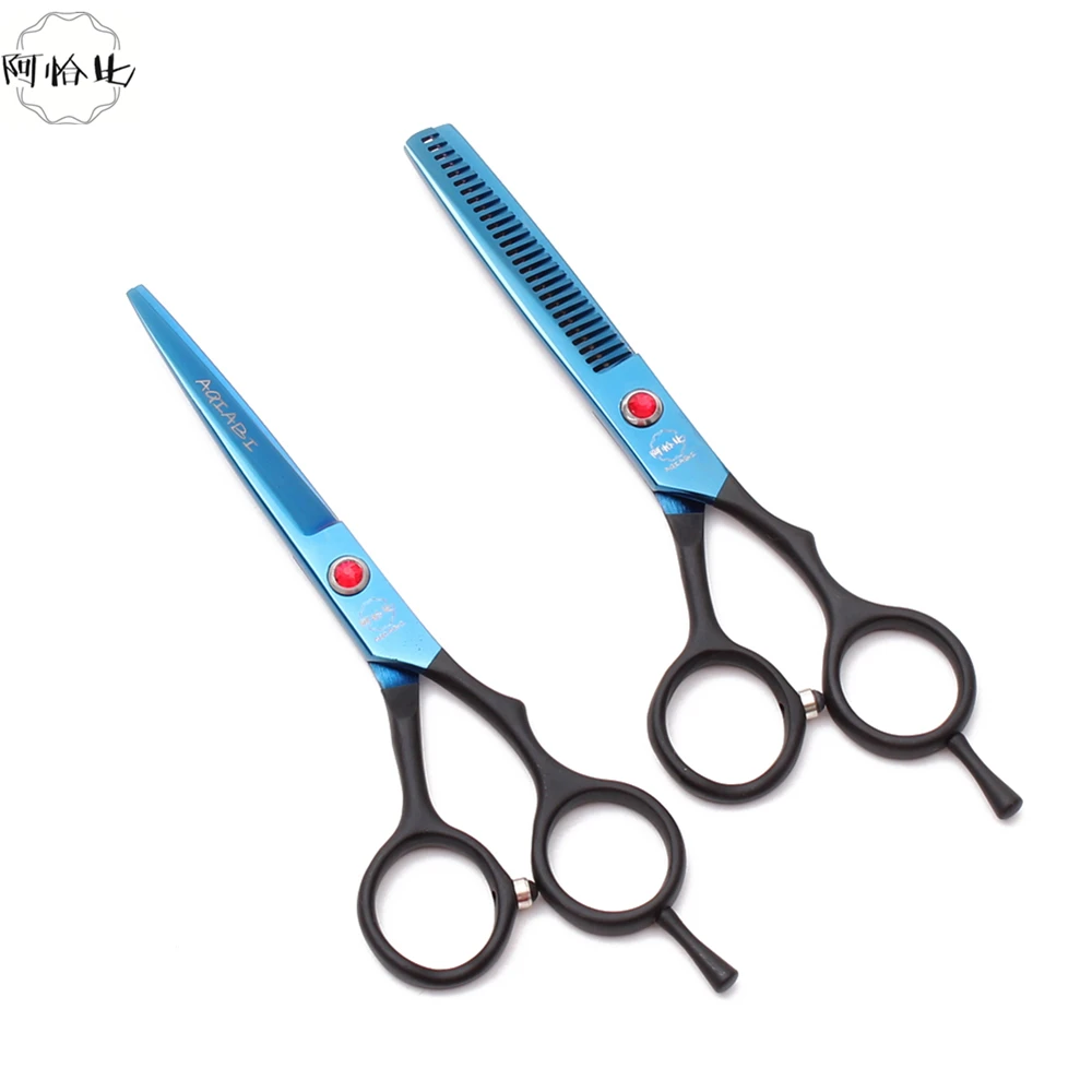 

2Pcs 6'' 17.5cm Japan Kasho Professional Hair Scissors Hairdressing Cutting Shears + Thinning Scissors Hair Styling Tools H1005