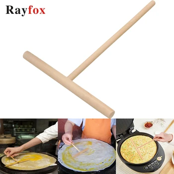 

2pcs/set Kitchen Accessories Chinese Specialty Crepe Maker Pancake Batter Wooden Spreader Stick Home Kitchen Tool DIY Supplies T