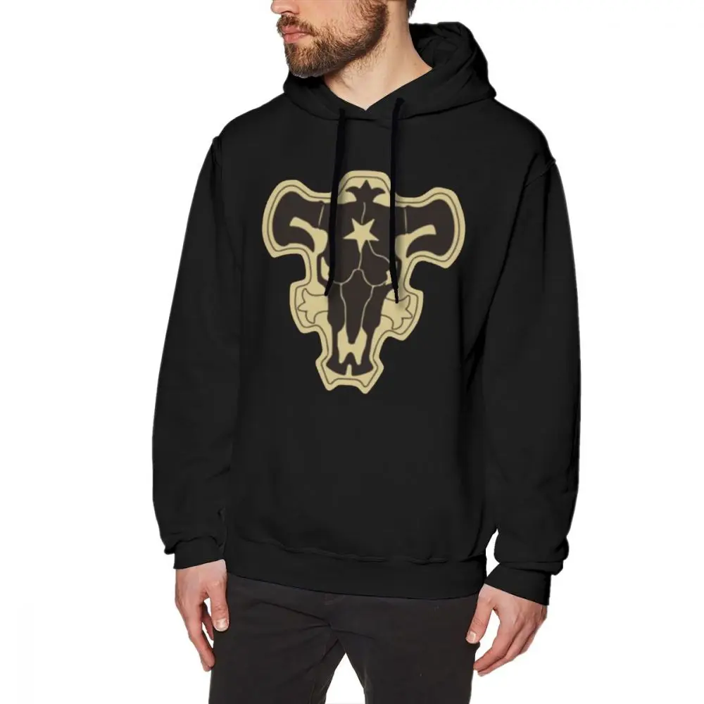 Black Clover Hoodie Black Clover Black Bulls Hoodies Outdoor Cotton Pullover Hoodie Men Warm Blue Big Long Length Hoodies