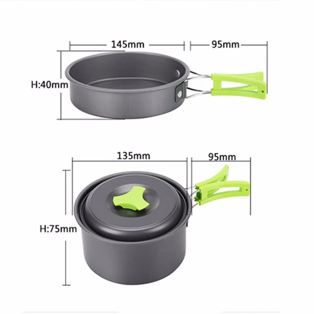 Nuevo juego de cubiertos de acero inoxidable para vajilla, utensilios de cocina para acampar, juego de utensilios de cocina, olla para barbacoa, cocina para exteriores, 8 unids
