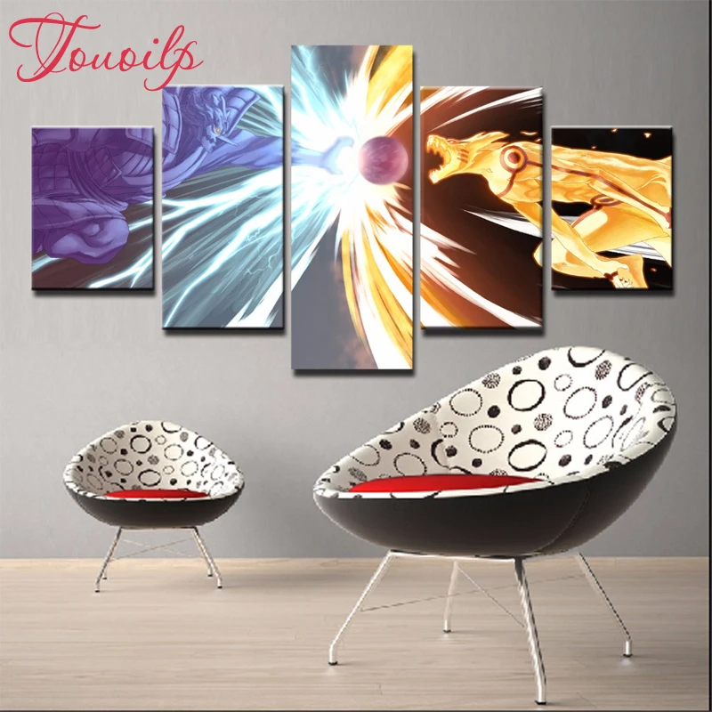 

diy 5pcs Anime Cartoon Naruto 5d diamond painting crystal diamond embroidery spuare&round crystal painting cross stitchsets