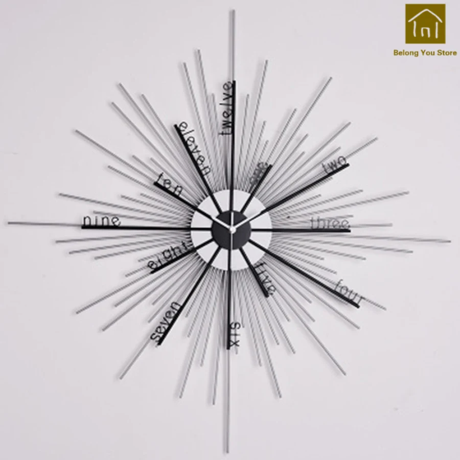 

Simple Creative Creative Metal Wall Clock Craft Wall Watch Circular Home Decor El Metal Modern Clocks Decorative Tools WKP088