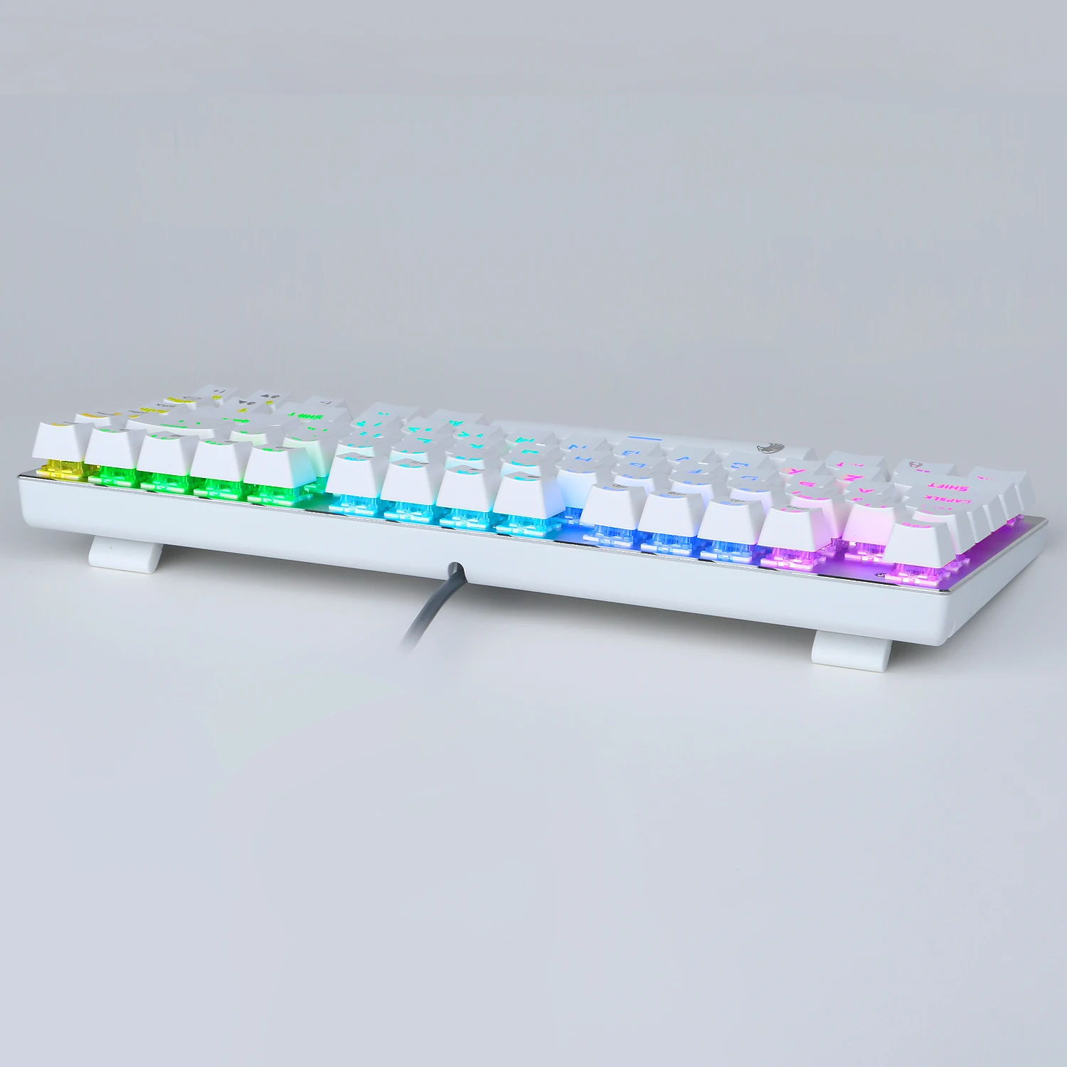 Z-88 мини механическая клавиатура RGB подсветка Outemu переключатель TKL дизайн алюминиевая верхняя панель США раскладка игровая клавиатура