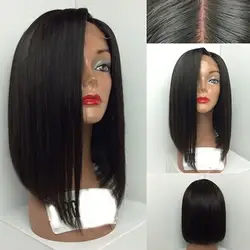 Eversilky парик с шелковой сеточкой Синтетические волосы на кружеве парики человеческих волос с челкой для Для женщин перуанский прямо полный