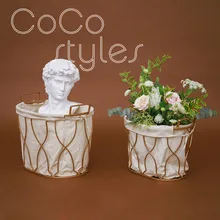 Cocostyles пользовательские пустые Современные Геометрические железное ведро с льняной тканью и ручкой для свадебной вечеринки подарок на праздник коробка