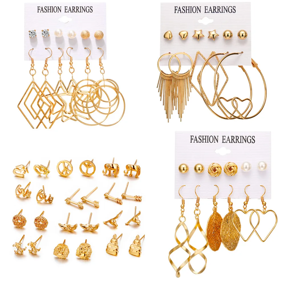 

ZA Geometric Dangle Tassel Earrings Set For Women Girl Long Bohemian Star round Drop Earings Party Gifts Fabric Fashion Jewelry