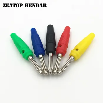 

10Pcs 4mm Banana Male Plug Solderless Side Stackable Connector 5 Color