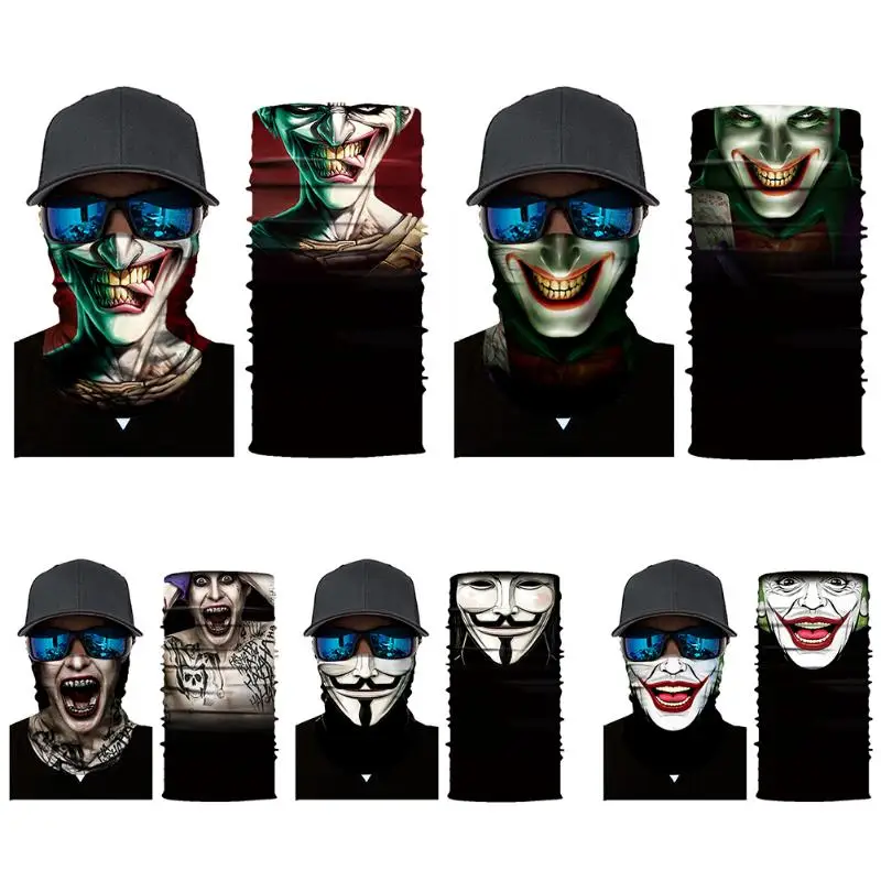 Спортивная маска с изображением черепа, призрака, повязка для езды на шее, шарф для Хэллоуина, мотоциклетная велосипедная маска для лица, Балаклава, Новинка